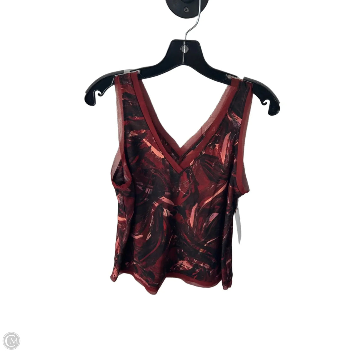 Top Sleeveless By Halogen In Black & Red, Size: M