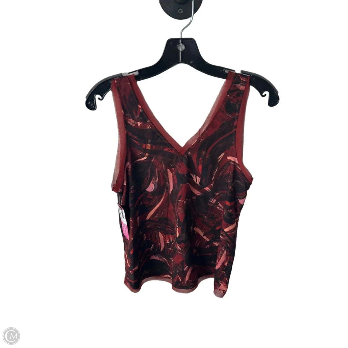 Top Sleeveless By Halogen In Black & Red, Size: M