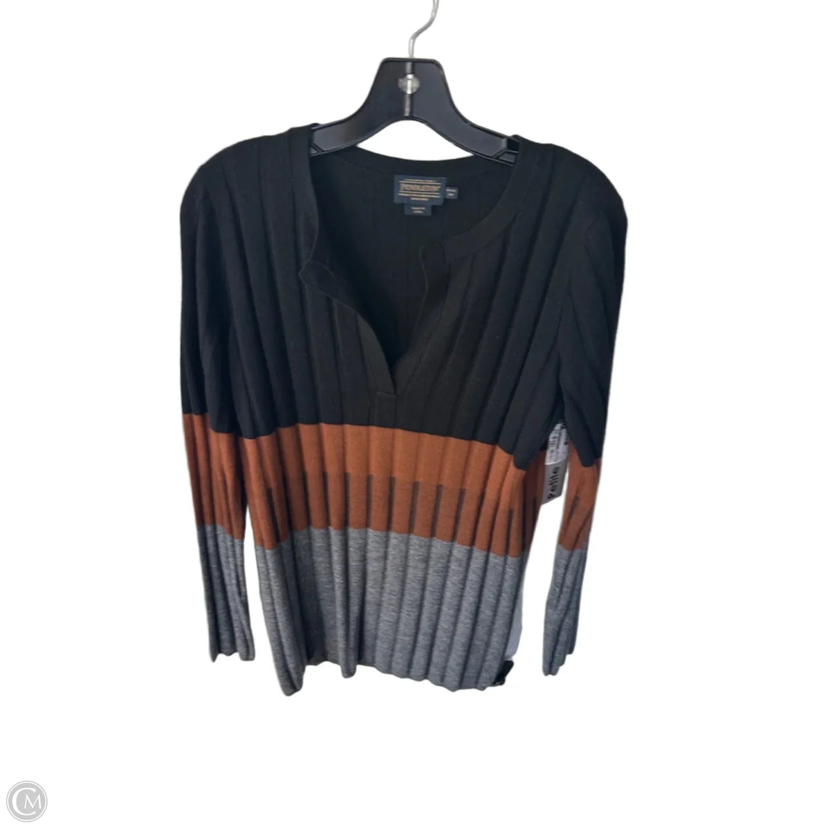 Sweater By Pendleton In Black & Grey, Size: Mp