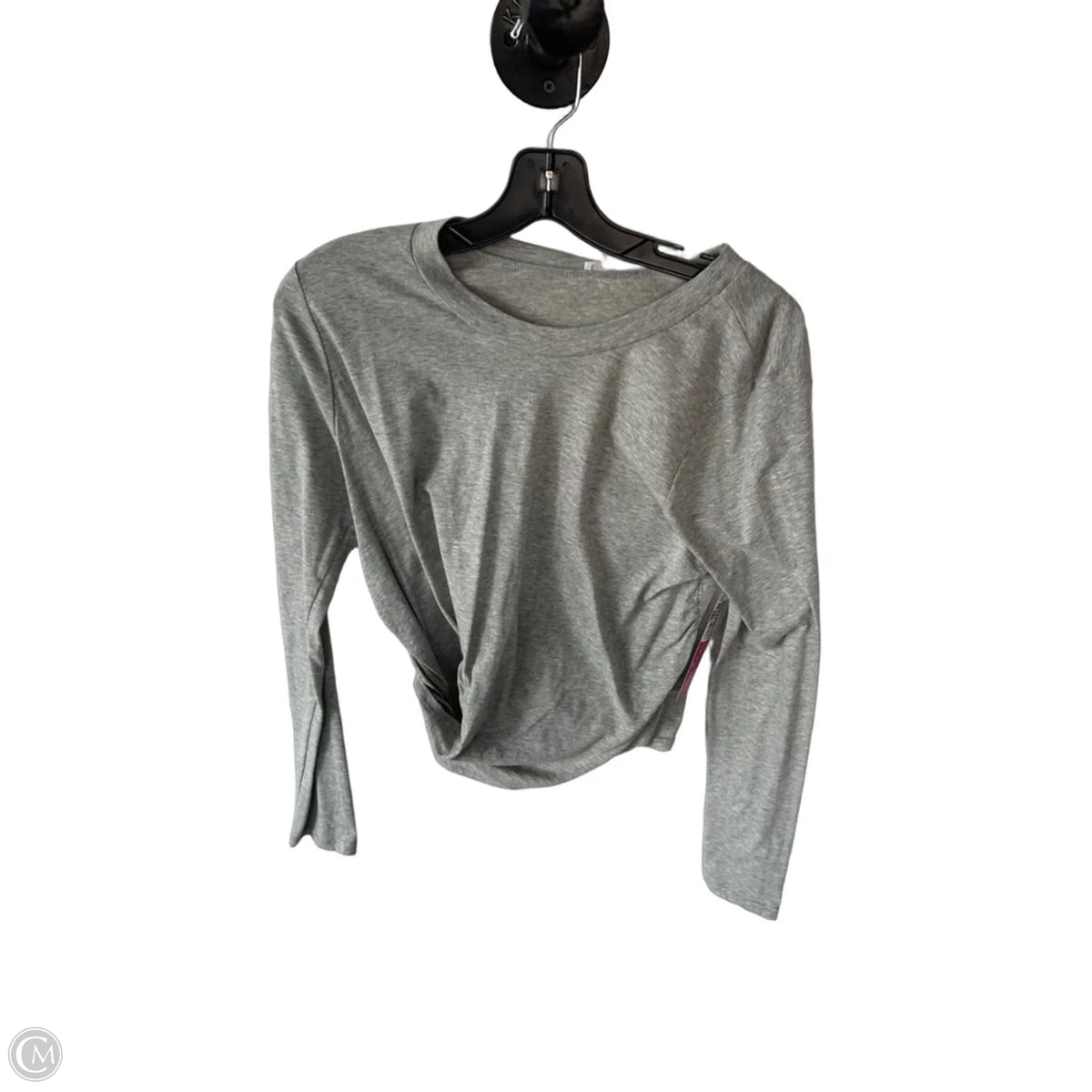 Top Long Sleeve Basic By Lush In Grey, Size: M