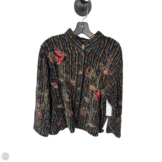 Jacket Shirt By Coldwater Creek In Blue & Orange, Size: 1x