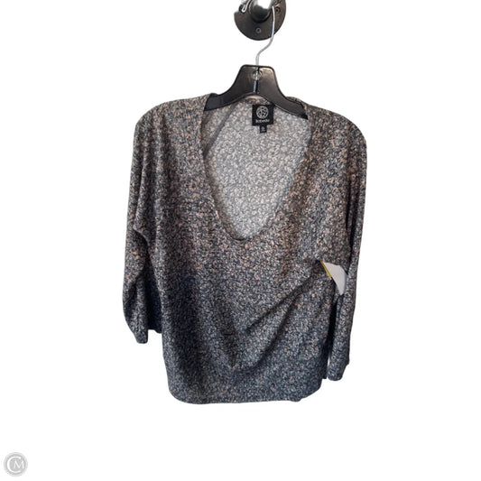 Top 3/4 Sleeve By Bobeau In Grey & Orange, Size: Xl