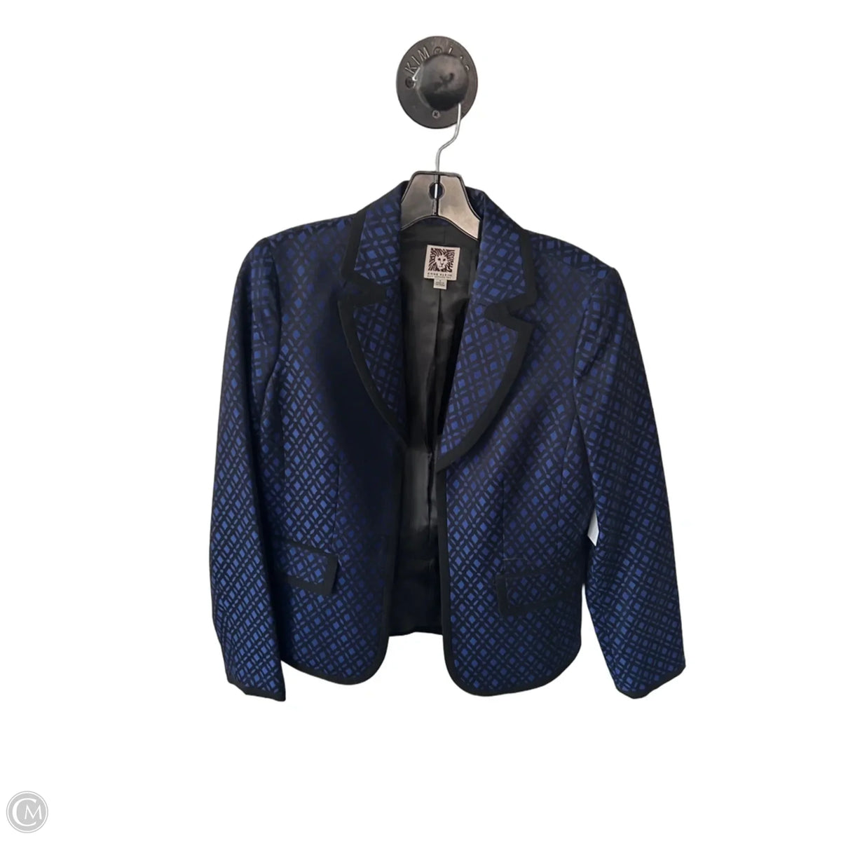 Blazer By Anne Klein In Black & Blue, Size: M