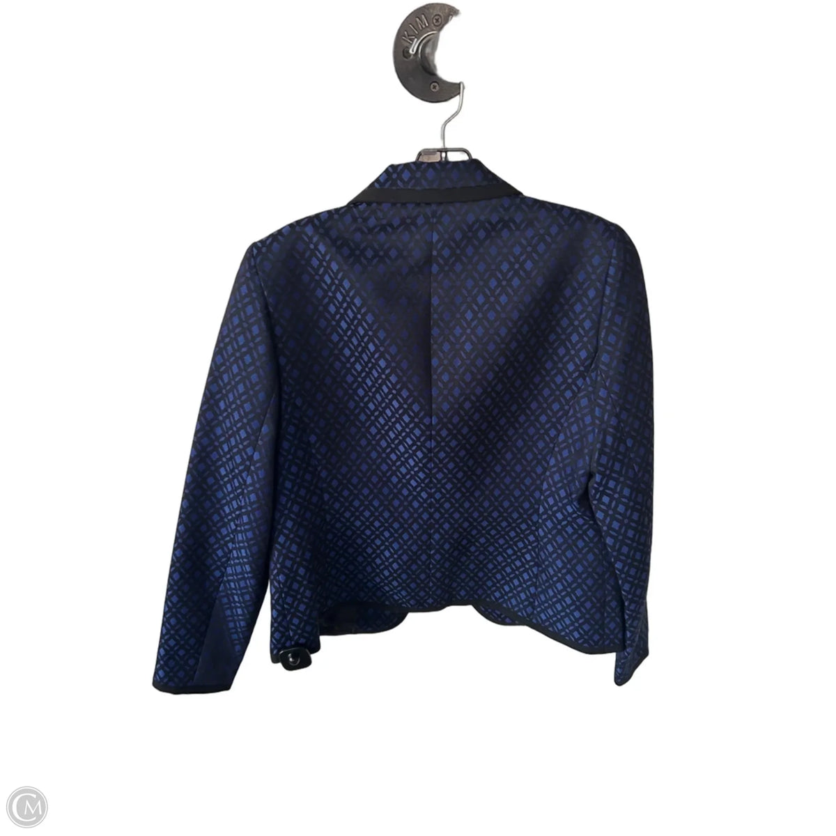 Blazer By Anne Klein In Black & Blue, Size: M
