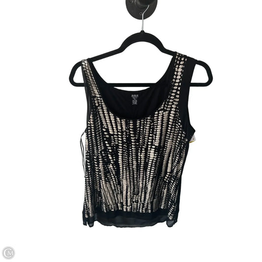 Top Sleeveless By Ana In Black & Gold, Size: Xlp