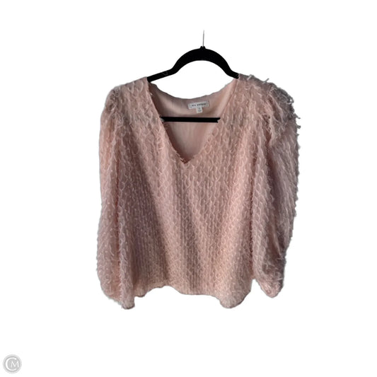 Top 3/4 Sleeve By Blu Pepper In Pink, Size: L