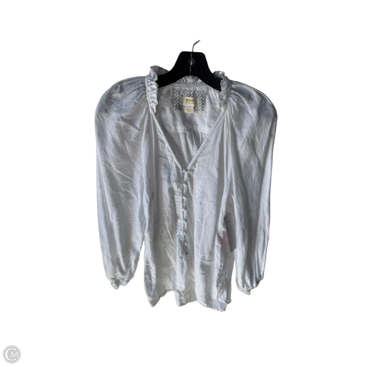 Top Long Sleeve By Maeve In White, Size: S