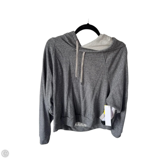 Athletic Sweatshirt Hoodie By Vuori In Grey & White, Size: L