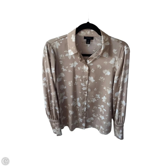 Blouse Long Sleeve By Halogen In Tan, Size: Xs