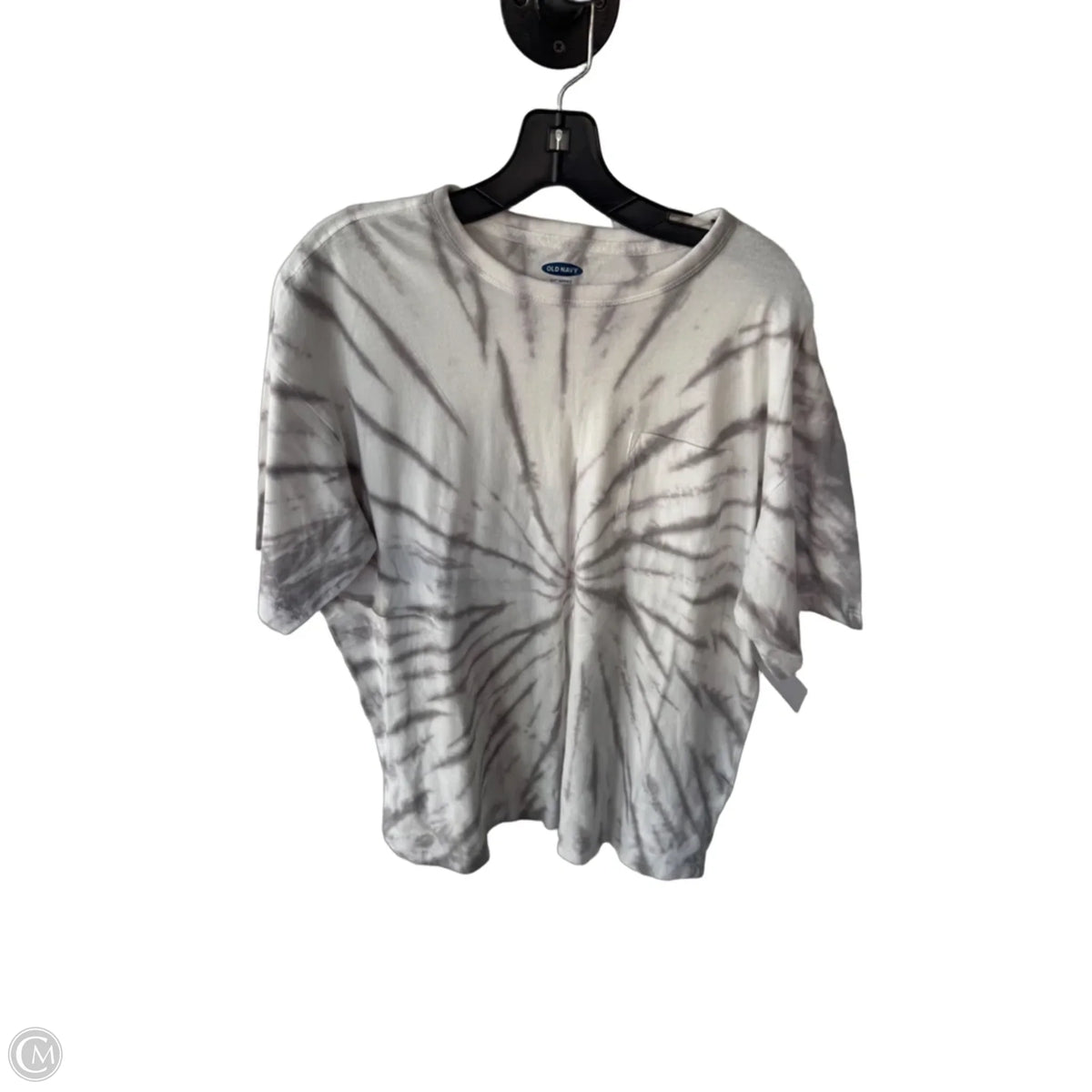 Top Short Sleeve Basic By Old Navy In Grey & White, Size: L