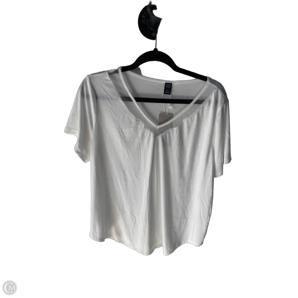 Top Short Sleeve Basic By Emery Rose In White, Size: 1x