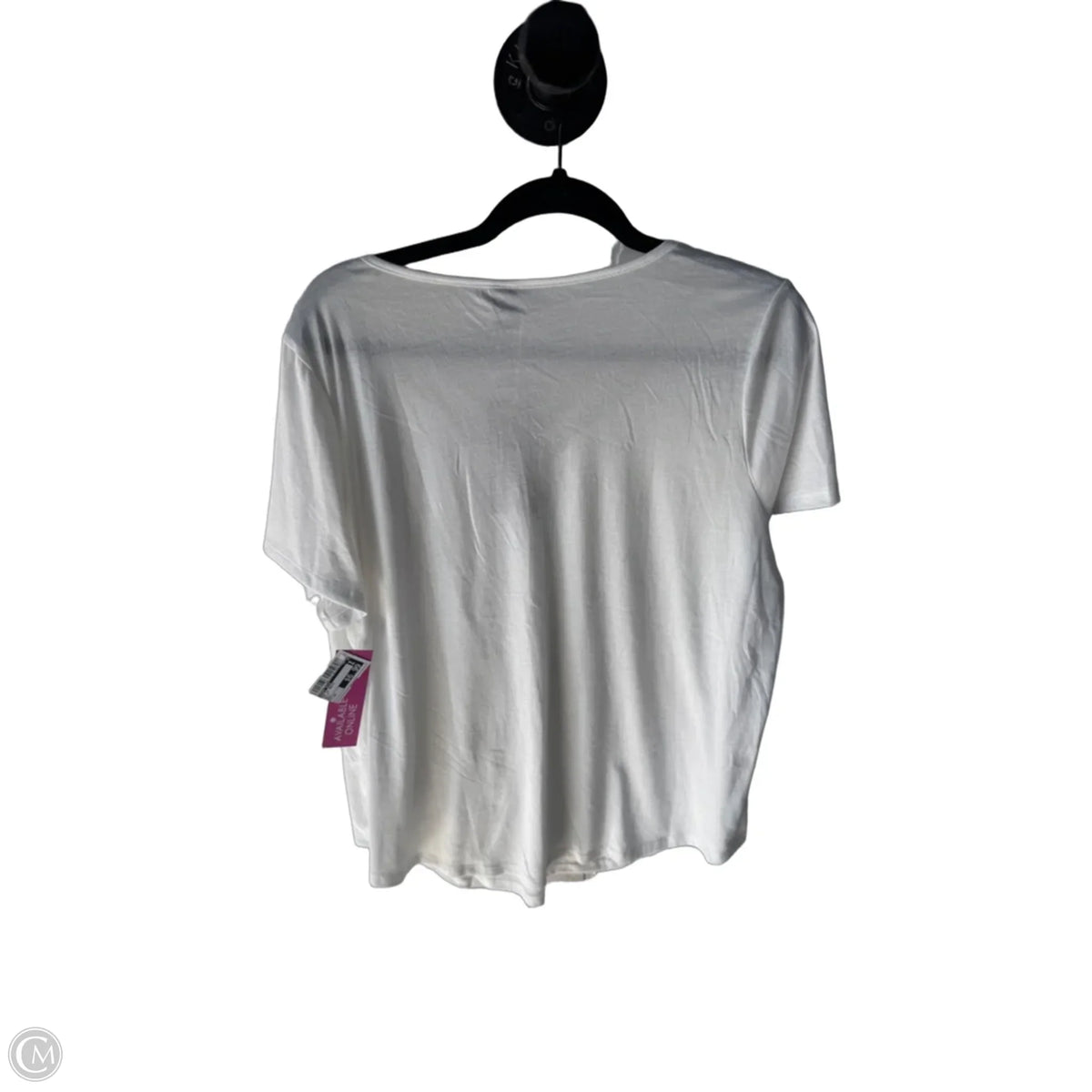 Top Short Sleeve Basic By Emery Rose In White, Size: 1x