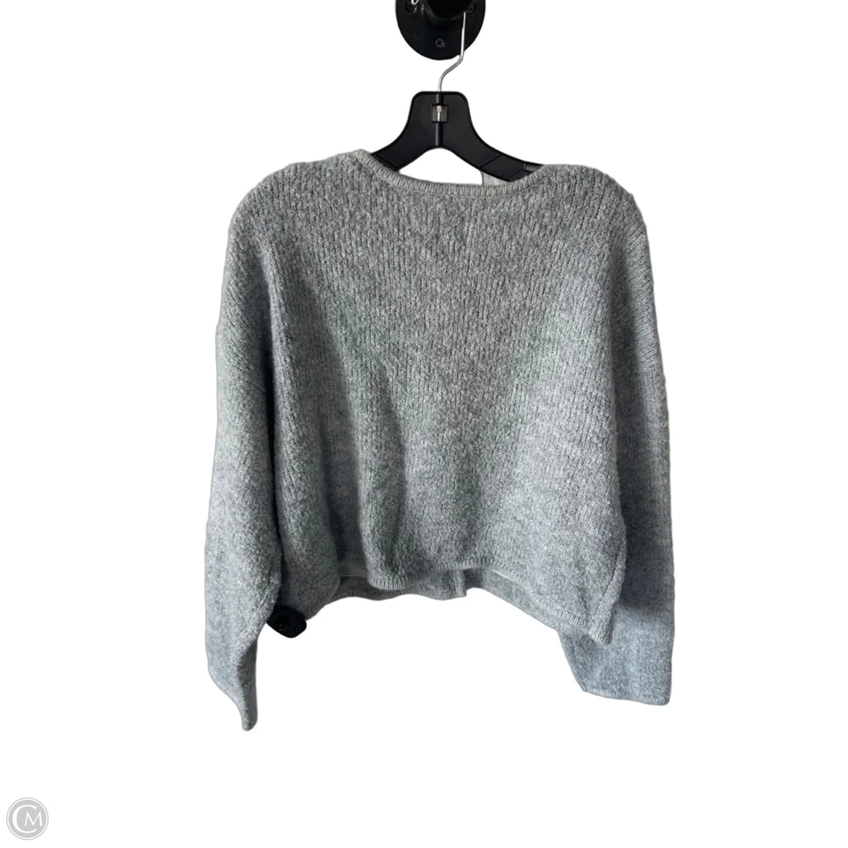Sweater Cardigan By Gap In Grey, Size: L