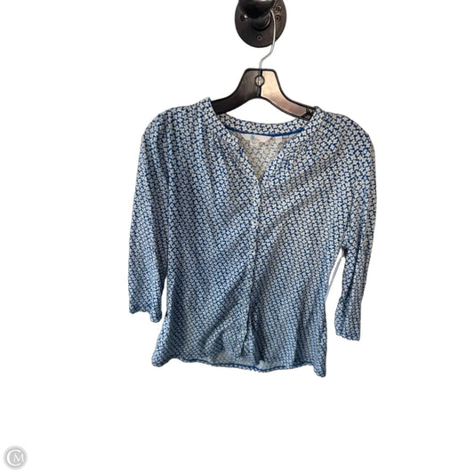 Top 3/4 Sleeve By Boden In Blue & White, Size: S