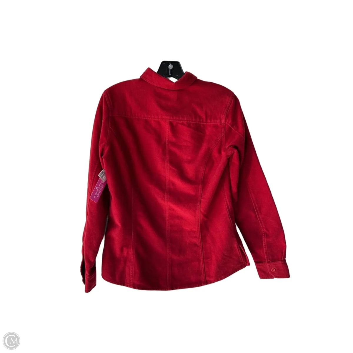 Jacket Shirt By Eddie Bauer In Red, Size: S