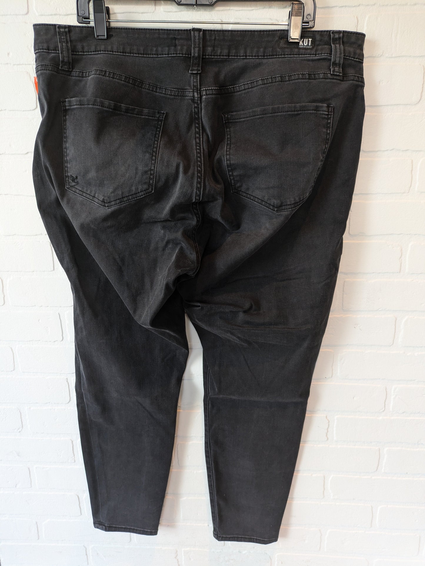 Black Denim Jeans Skinny Kut, Size 16
