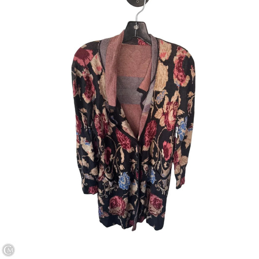 Sweater Cardigan By Soft Surroundings In Black & Red, Size: M