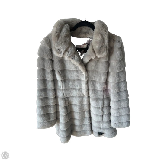 Coat Faux Fur & Sherpa By Eliza J In Grey, Size: M