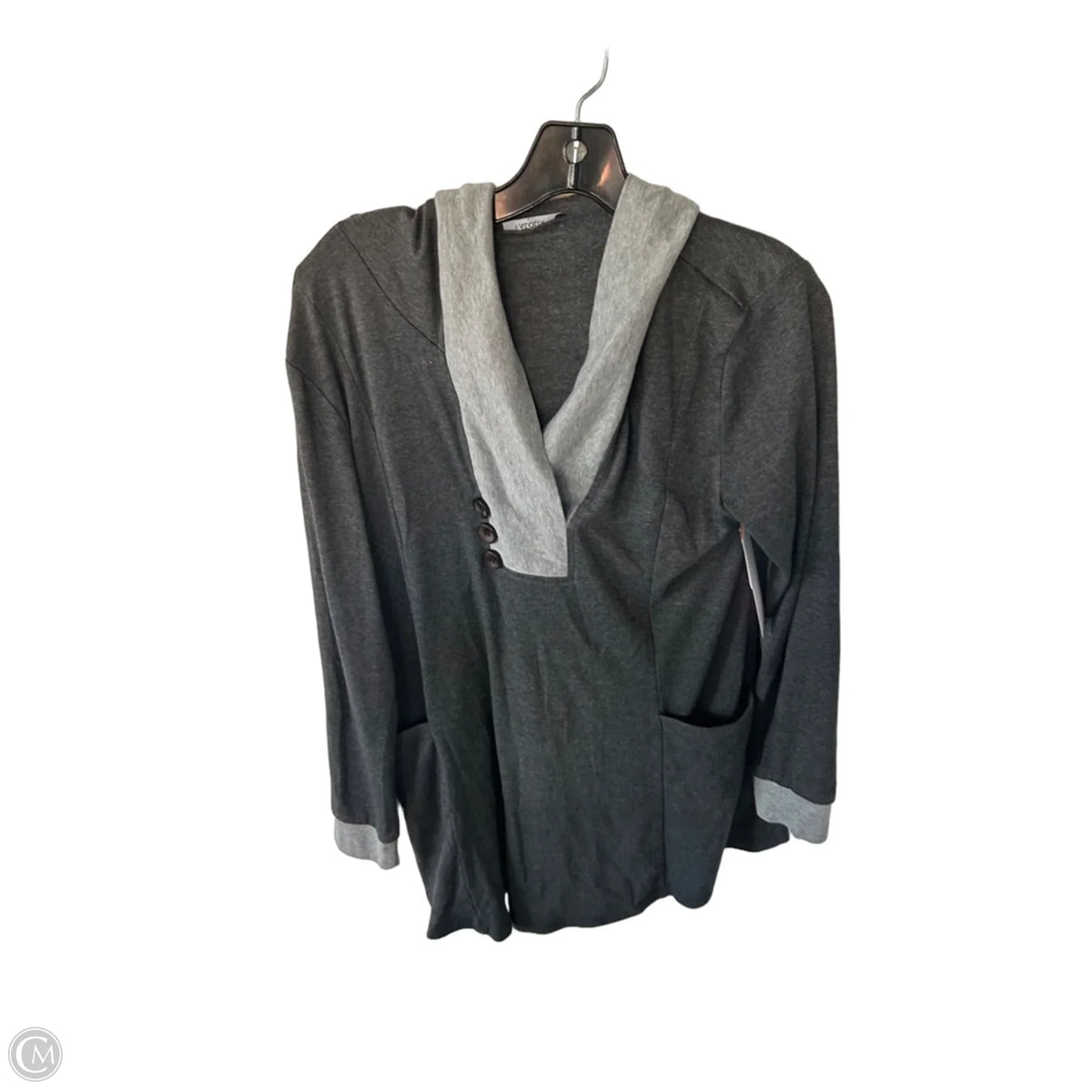 Tunic Long Sleeve By Clothes Mentor In Grey, Size: L