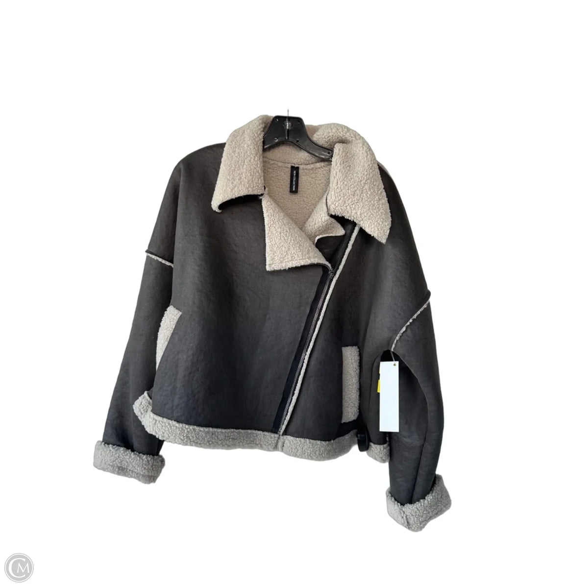 Jacket Moto By New Collection In Grey, Size: M