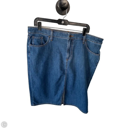 Skirt Mini & Short By Chicos In Blue Denim, Size: 16