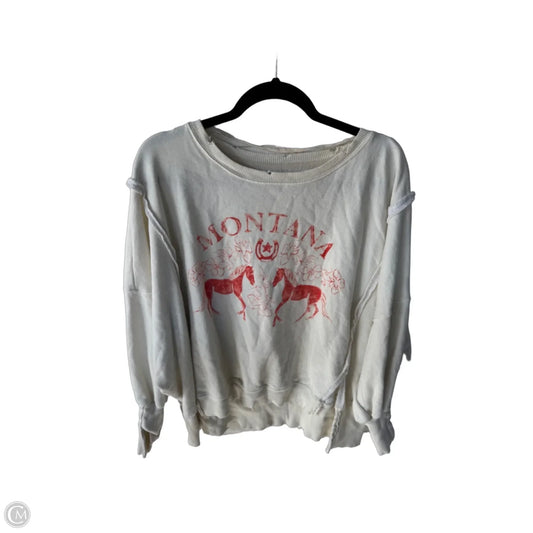 Sweatshirt Crewneck By We The Free In Cream & Red, Size: Xs