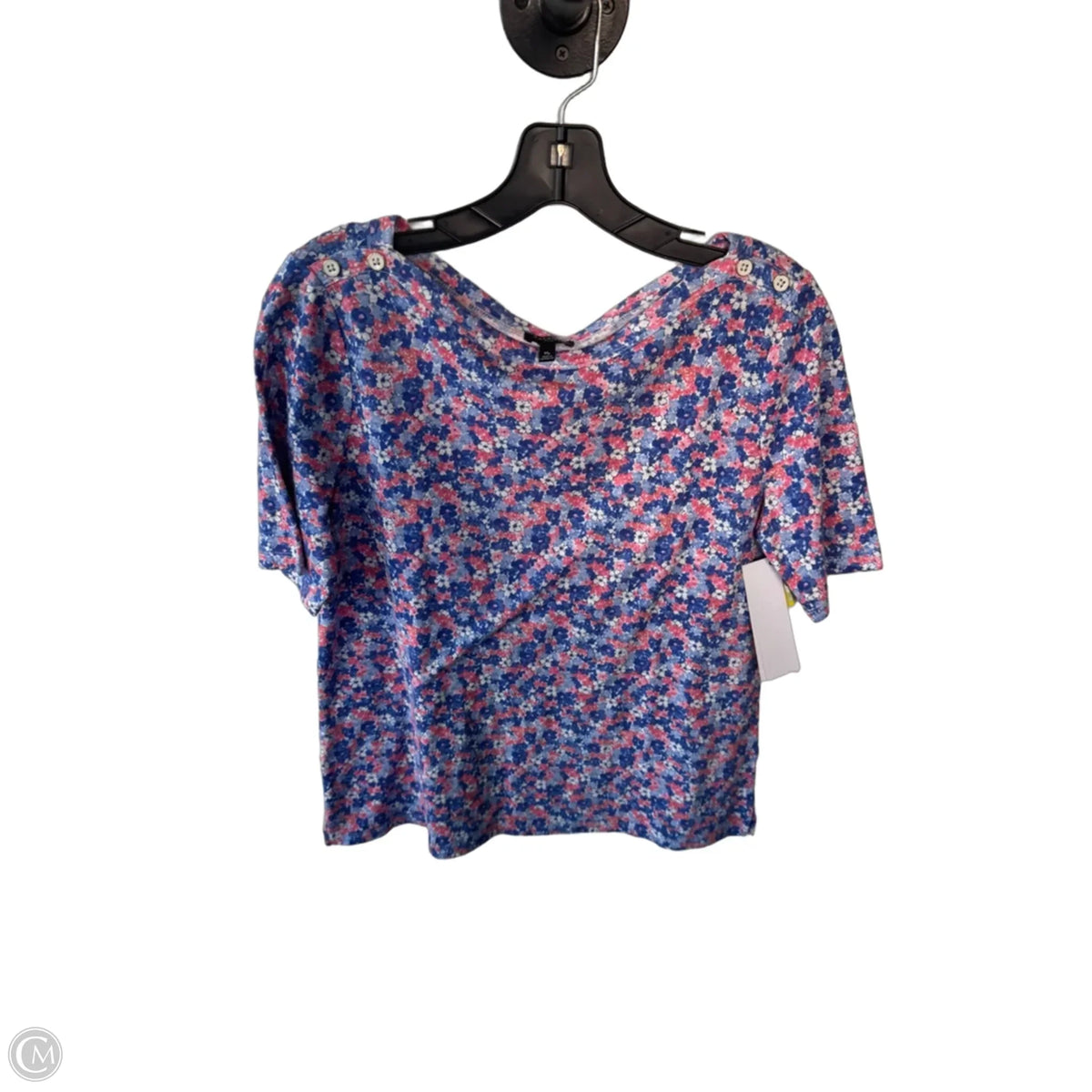 Top Short Sleeve By Talbots In Blue Red & White, Size: Mp