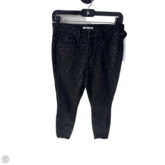Jeans Cropped By Good American In Black & Grey, Size: 6