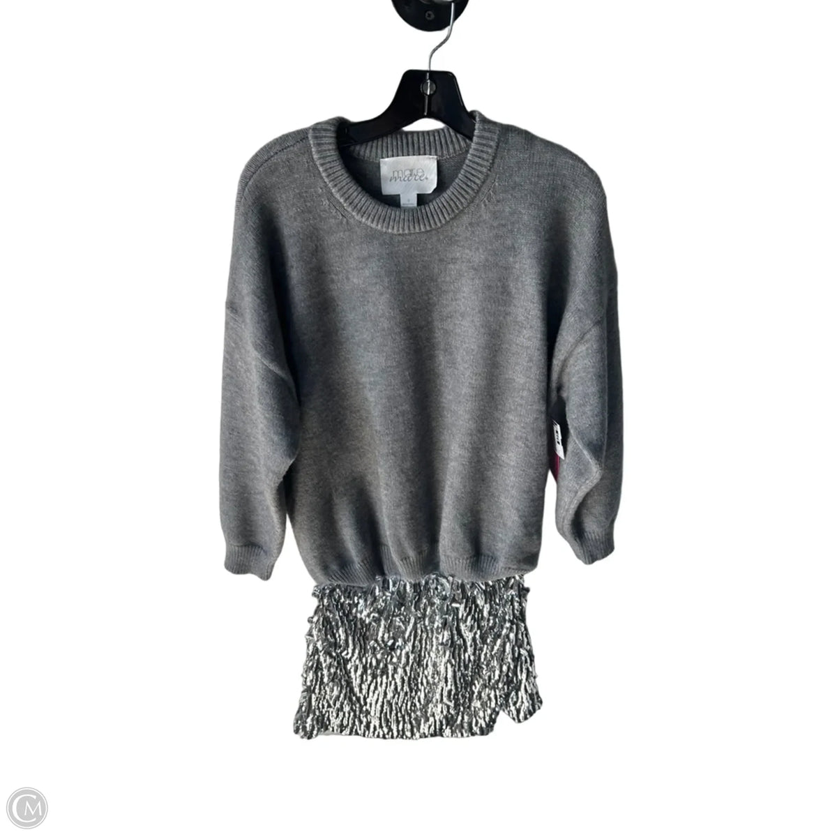 Dress Sweater By Mare Mare In Grey & Silver, Size: S