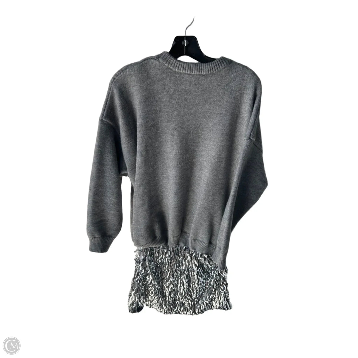 Dress Sweater By Mare Mare In Grey & Silver, Size: S