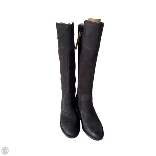 Boots Knee Heels By Born In Grey, Size: 5.5