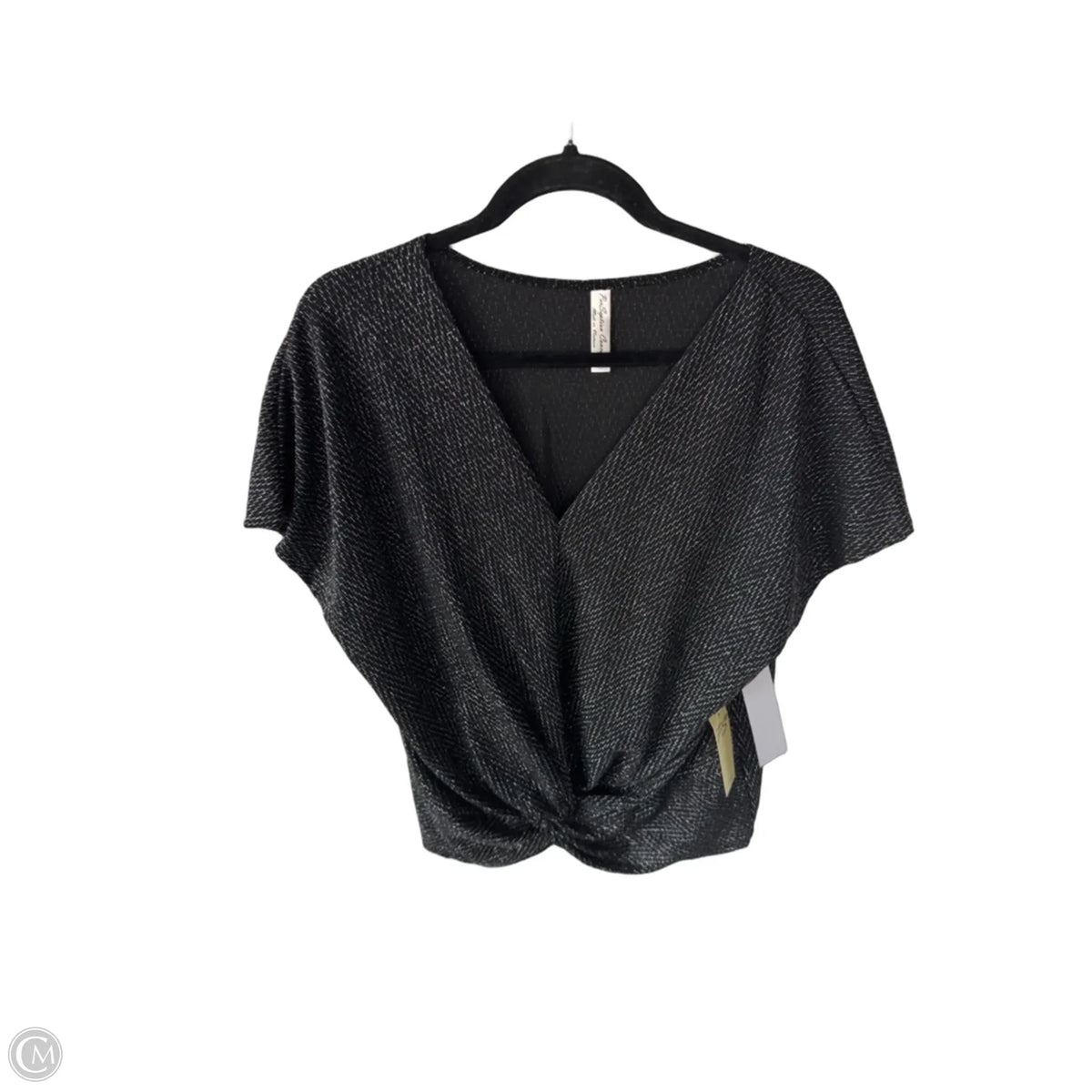 Top Short Sleeve By Perseption Concept In Black & Silver, Size: Xl