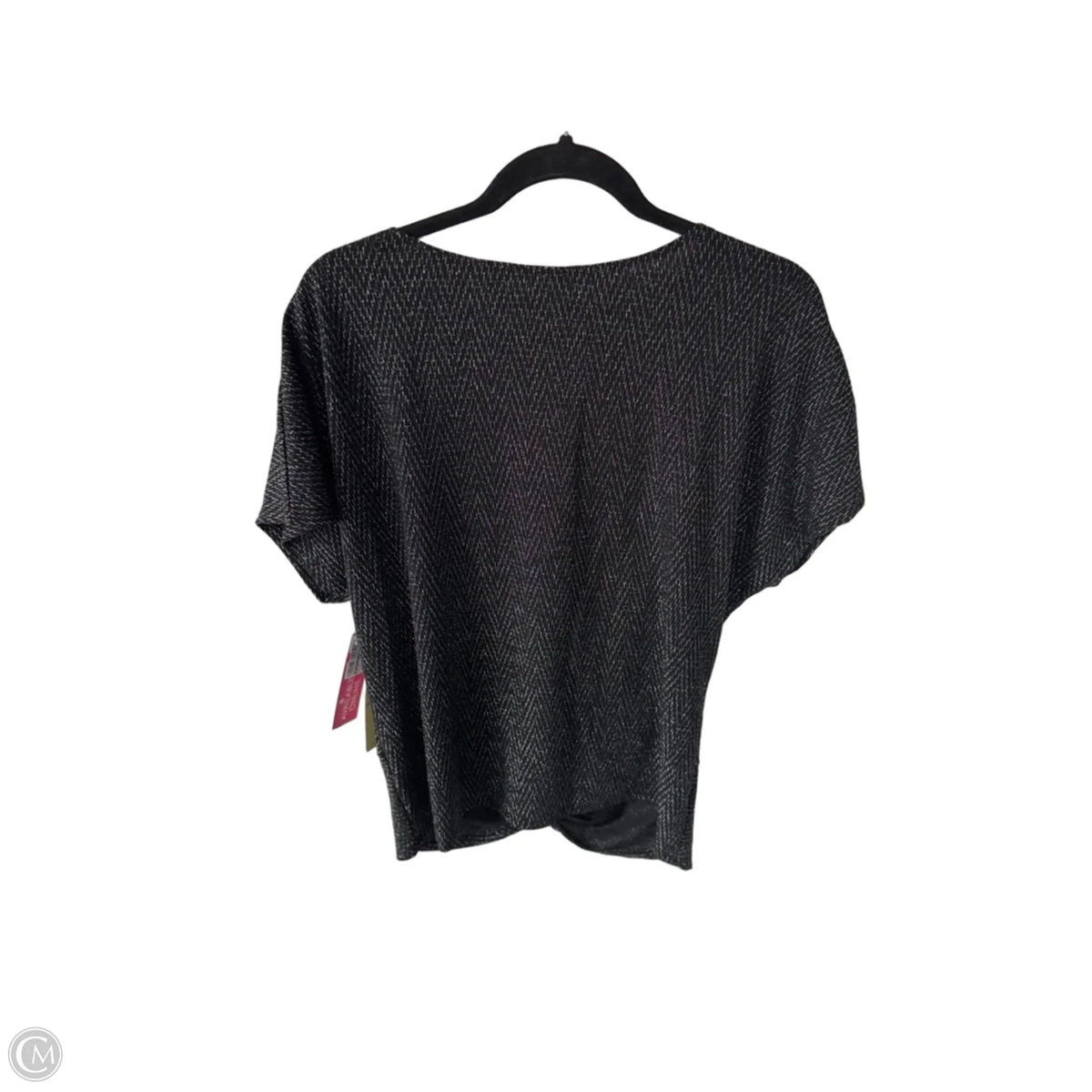 Top Short Sleeve By Perseption Concept In Black & Silver, Size: Xl