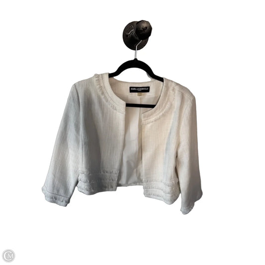 Blazer Designer By Karl Lagerfeld In White, Size: M