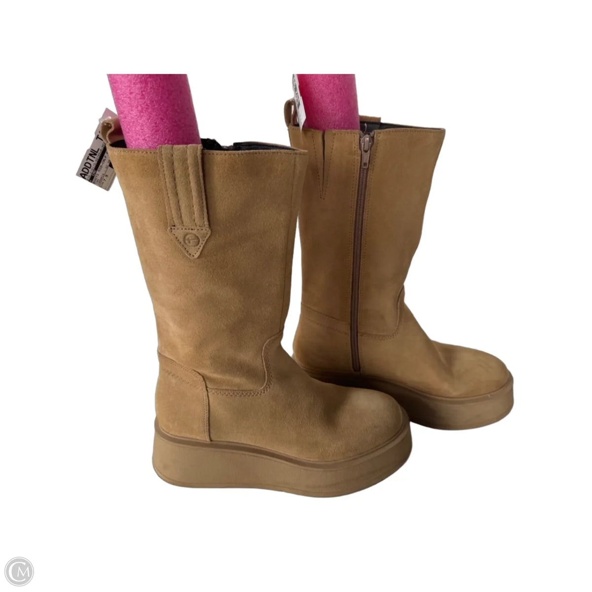 Boots Mid-calf Flats By Cmc In Tan, Size: 7.5