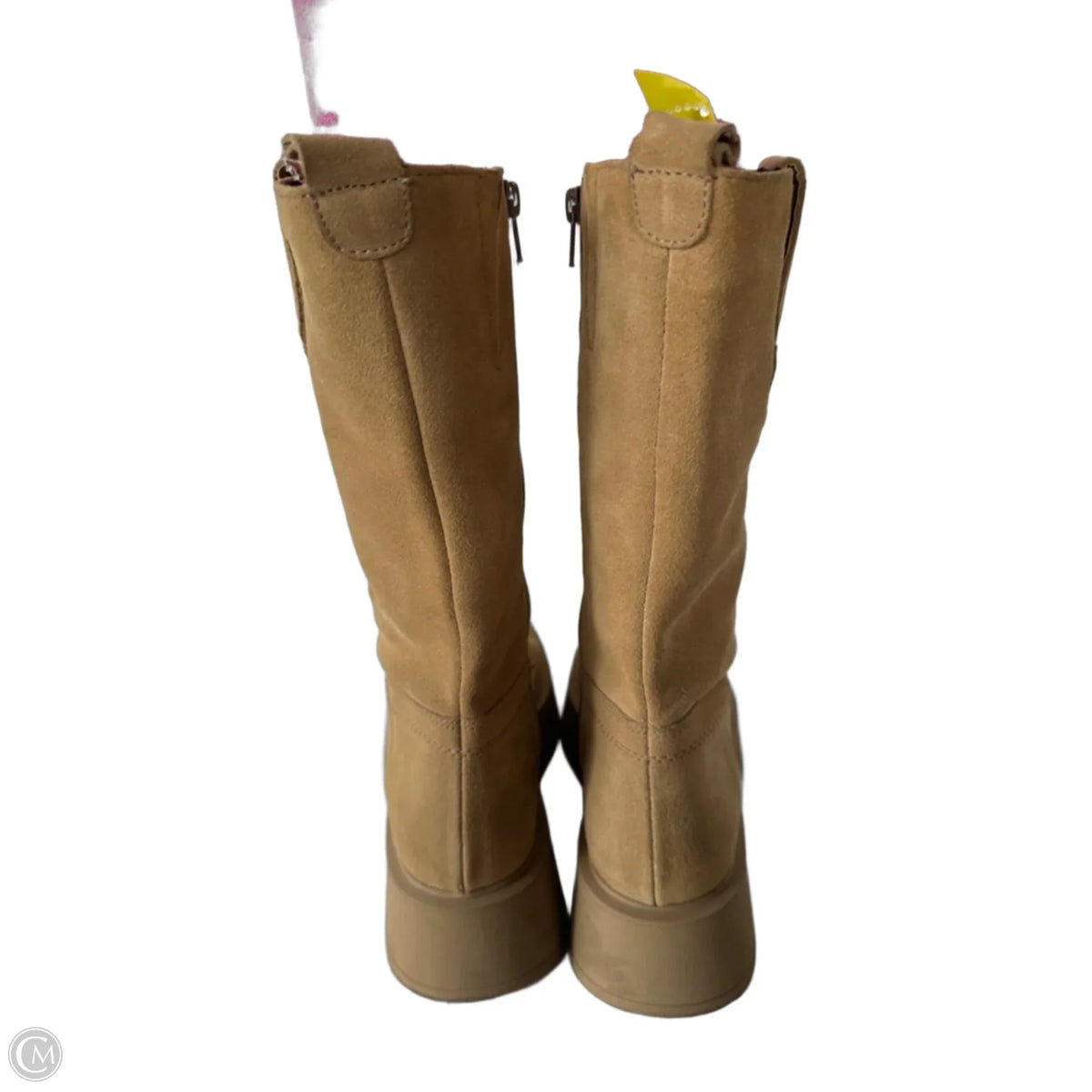 Boots Mid-calf Flats By Cmc In Tan, Size: 7.5