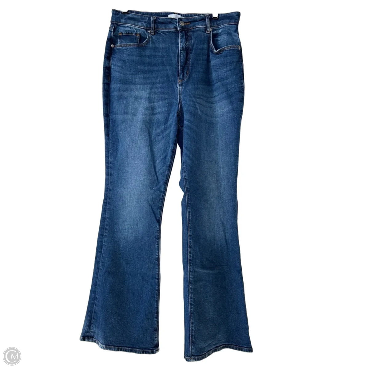 Jeans Flared By Loft In Blue Denim, Size: 12
