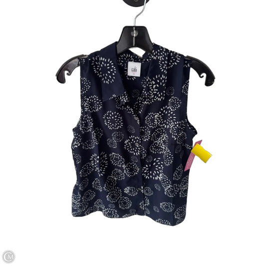 Top Sleeveless By Cabi In Blue & White, Size: S