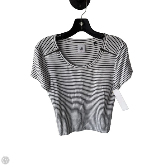 Top Short Sleeve By Cabi In Black & White, Size: S