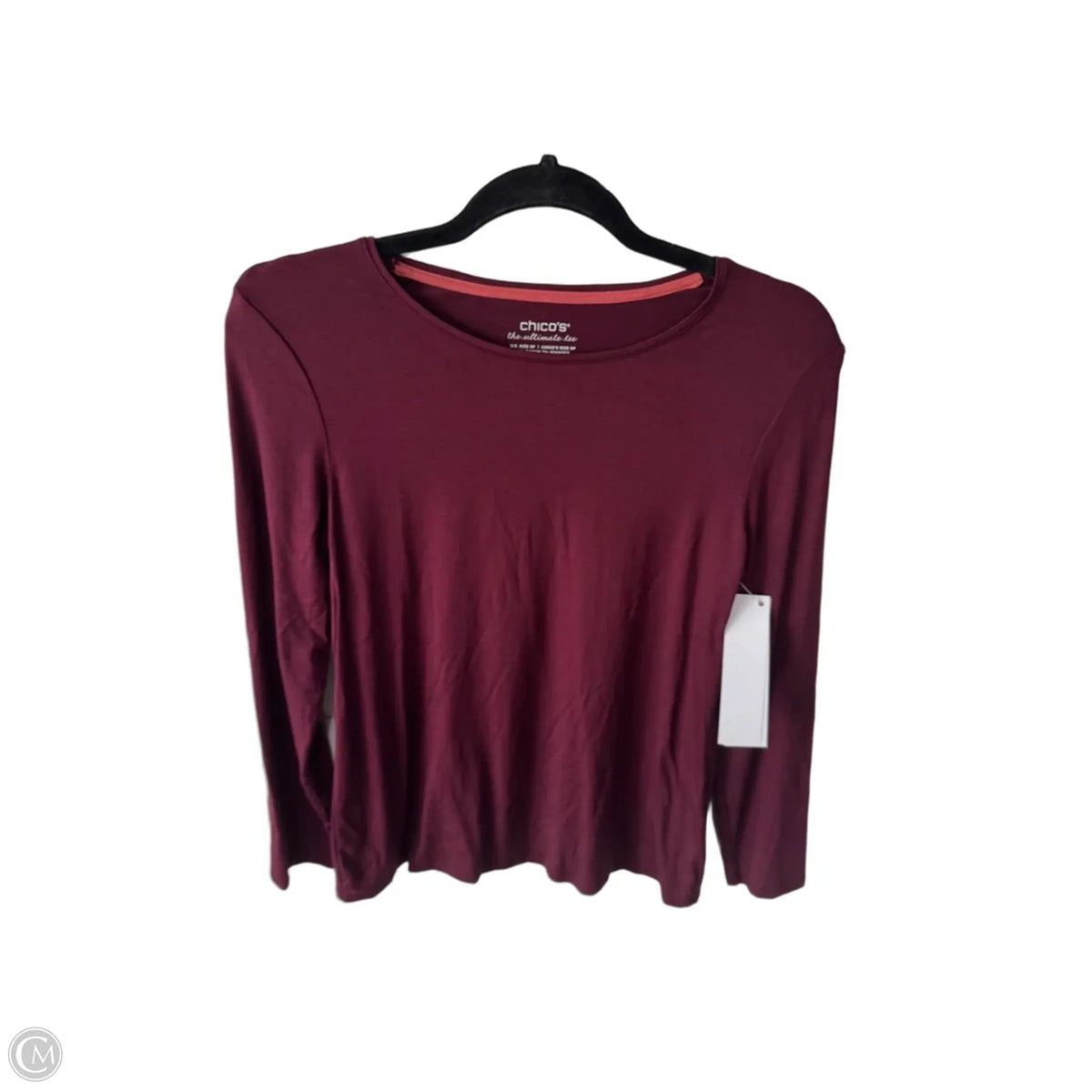 Top Long Sleeve Basic By Chicos In Maroon, Size: Sp