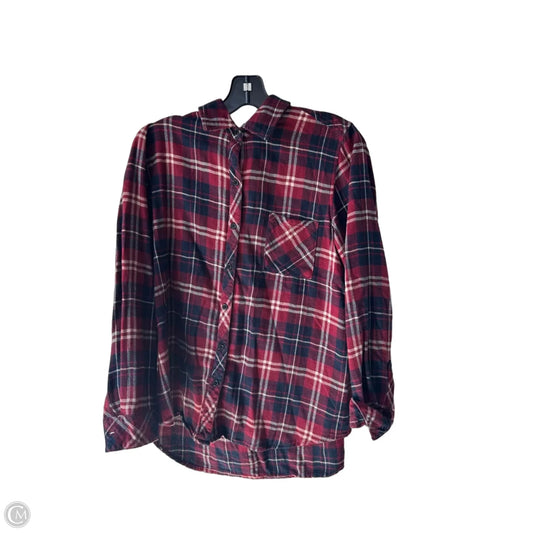 Top Long Sleeve By Well Worn In Blue & Red, Size: M