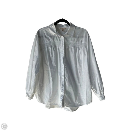 Top Long Sleeve By Como Vintage In White, Size: M