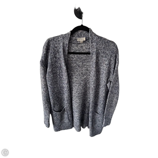 Sweater Cardigan By Loft In Blue & White, Size: Xs