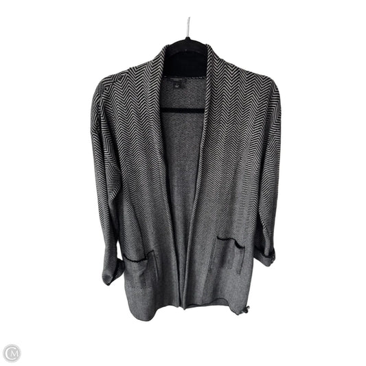 Sweater Cardigan By Ann Taylor In Black & White, Size: S