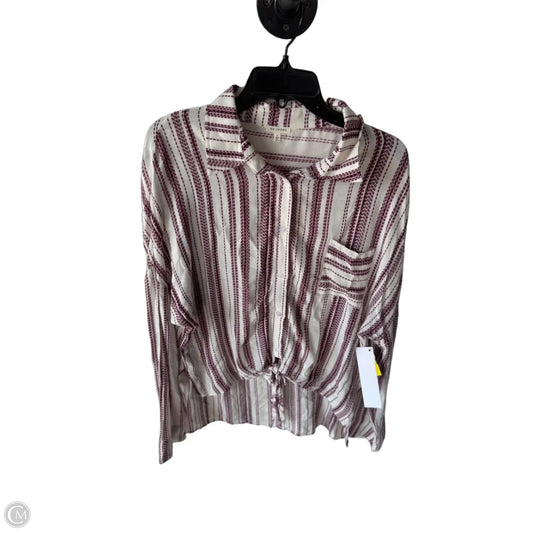 Top Long Sleeve By En Creme In Red & White, Size: L