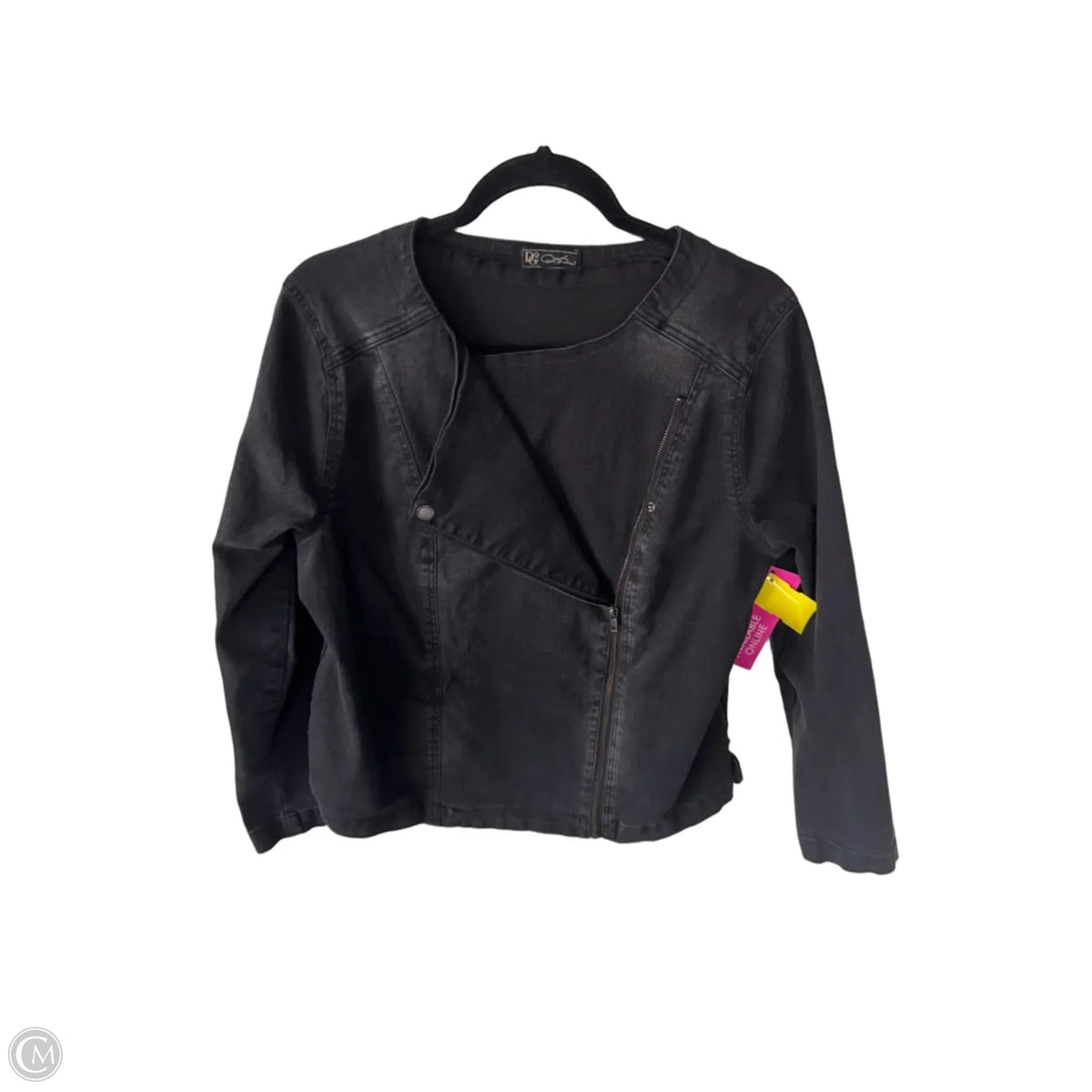 Jacket Denim By Dg2 In Black Denim, Size: L