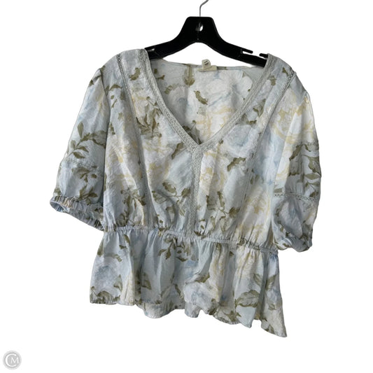 Top Short Sleeve By Ana In Blue & Green, Size: L