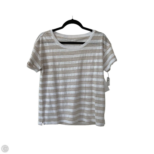 Top Short Sleeve By Talbots In Gold & White, Size: Sp