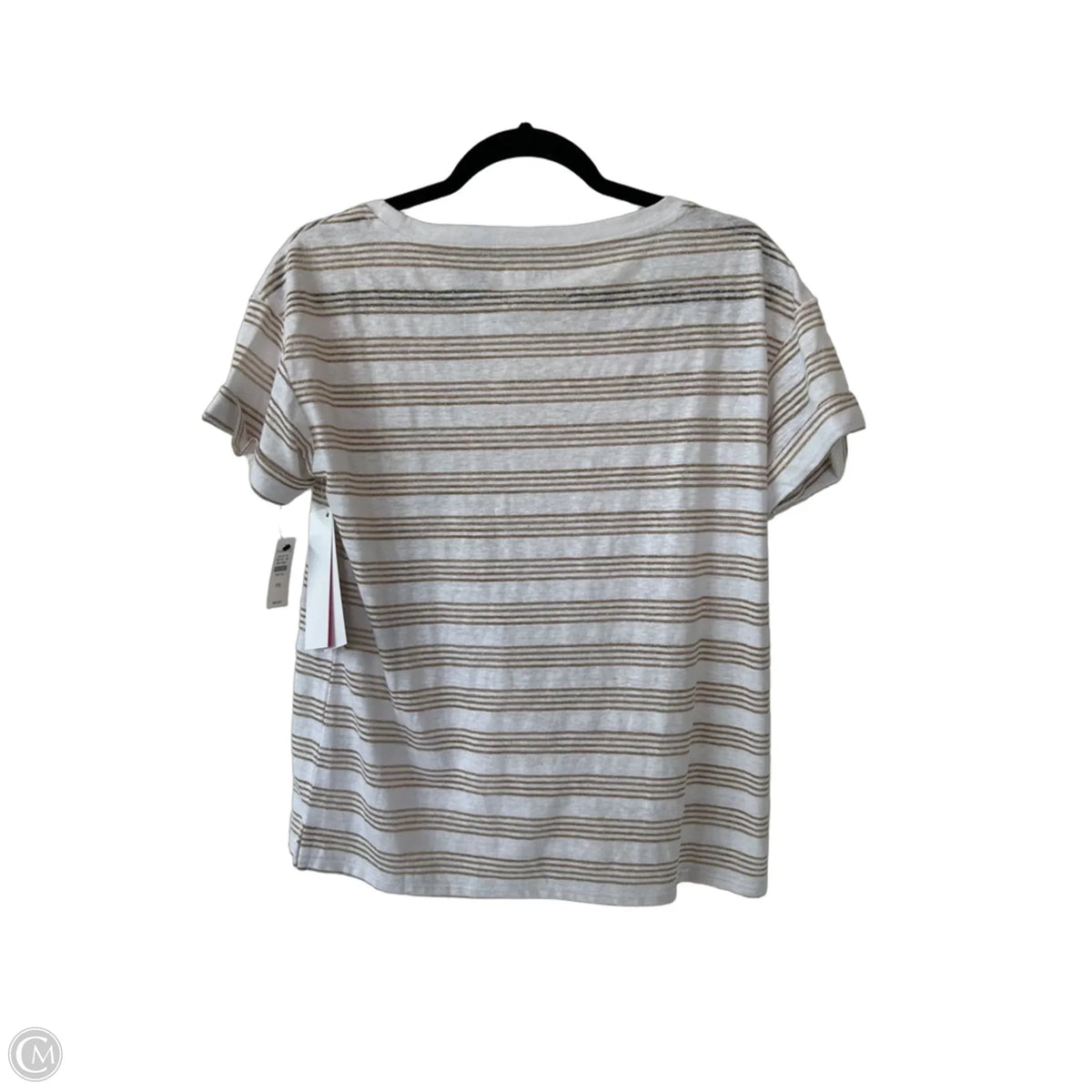 Top Short Sleeve By Talbots In Gold & White, Size: Sp