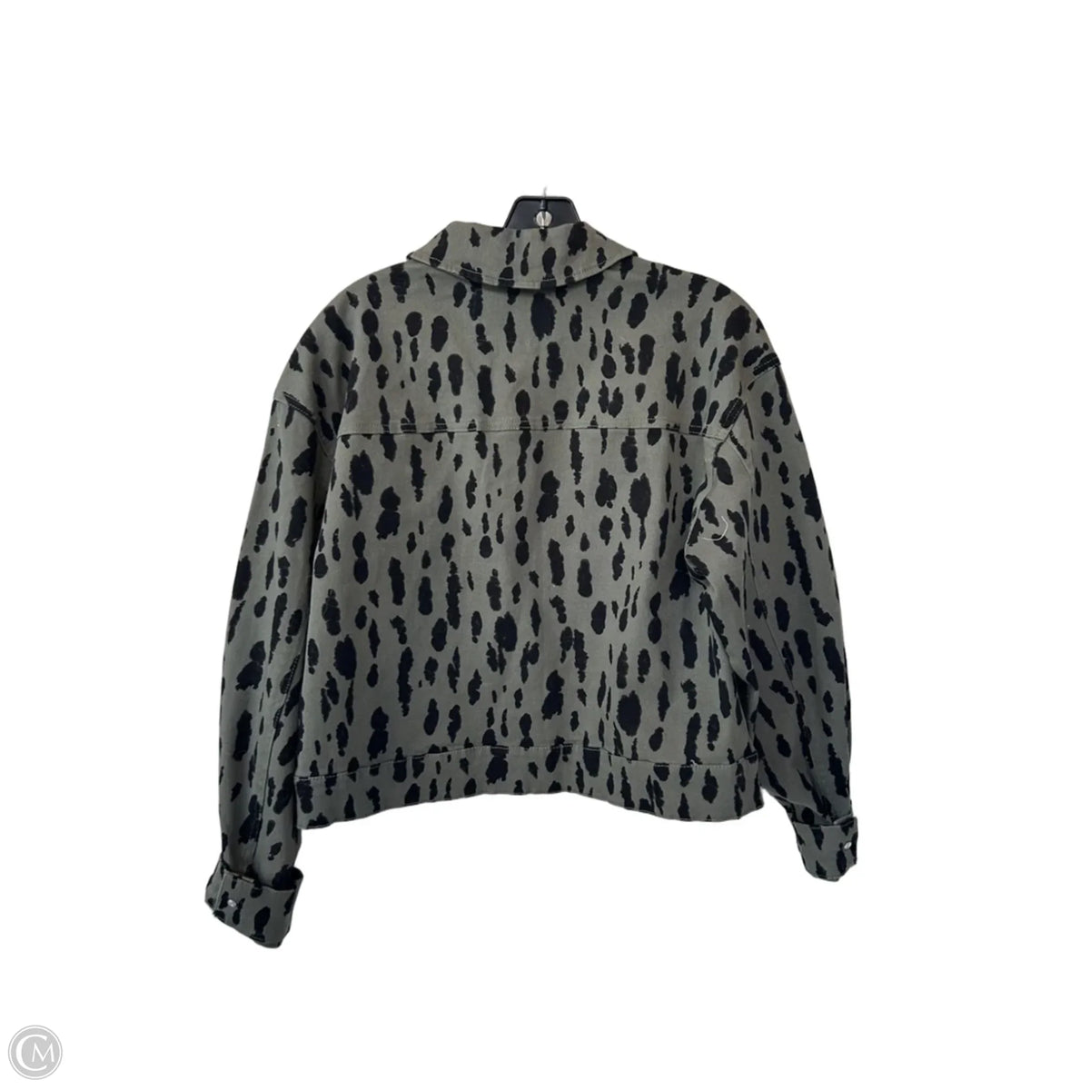 Jacket Denim By Scoop In Black & Green, Size: S